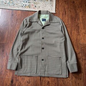 Vintage 1970s Michael Gray Ltd Houndstooth Patch Pocket Jacket Made in USA Disco